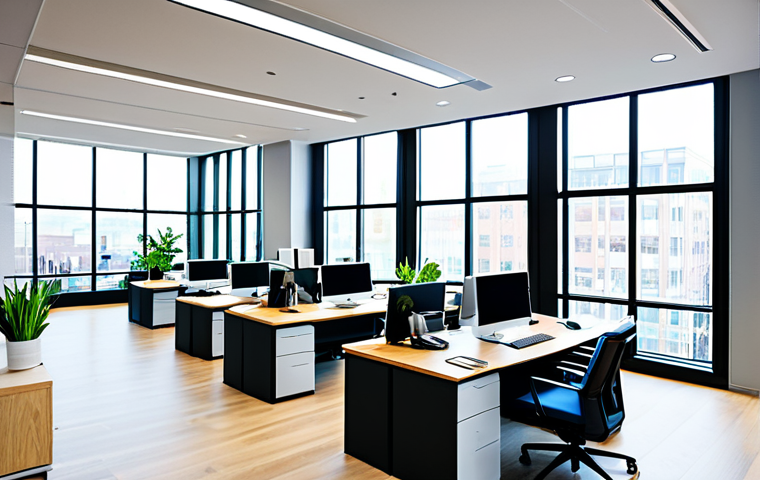**

"A brightly lit, modern office space with large windows showcasing natural light, filled with fully clothed professionals working diligently at their desks, appropriate attire, safe for work, perfect anatomy, natural proportions, professional photography, high quality. Emphasis on the positive impact of lighting on productivity. Family-friendly setting."

**