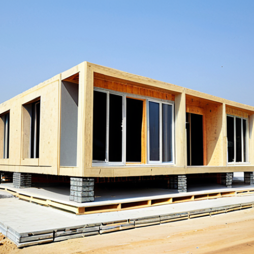 Home 17 Modern Modular Home Construction**
"A modern, family-friendly modular home being assembled on a construction site in Pakistan. The home is fully clothed in a contemporary design with large windows. Construction workers, fully clothed in appropriate attire, are carefully joining the pre-fabricated sections. Background shows a clear blue sky and a safe urban environment. Perfect anatomy, correct proportions, professional architectural photography, high quality, natural pose, safe for work, appropriate content, fully clothed, professional."
**