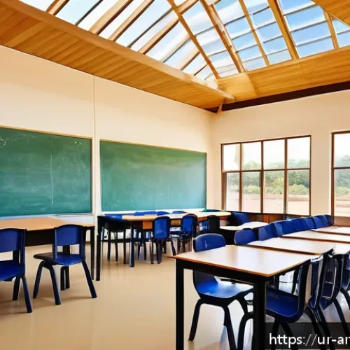 Home 30 학교 건축의 새로운 패러다임 - A modern educational building designed with large windows and transparent roof panels allowing abund...